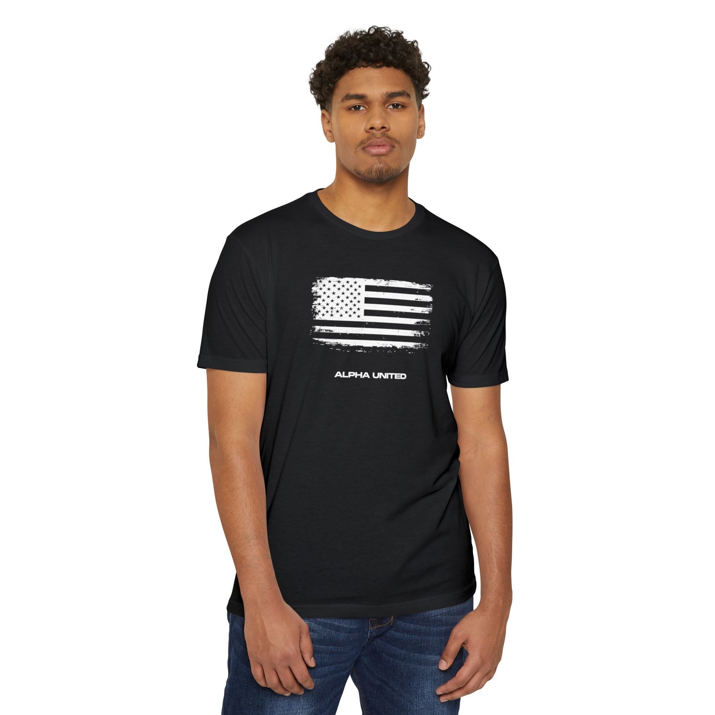 Alpha United Flag Tee - Distressed American Flag