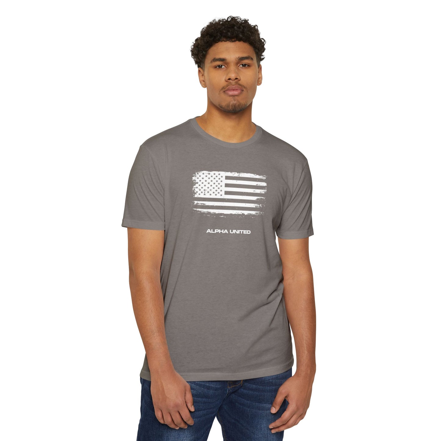 Alpha United Flag Tee - Distressed American Flag